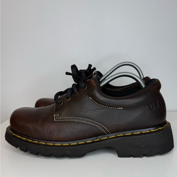 Dr. Martens Lace Up Loafers Chunky Brown Leather Y2K Women’s 11 Men’s 10 Vintage - Picture 5 of 15